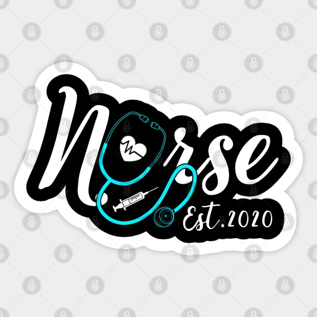 Womens New Nurse Est 2020 Nursing School Graduation Gift Sticker by neonatalnurse